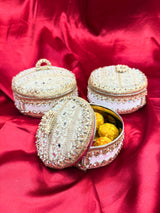 JODIDAARR IVORY STAINLESS STEEL LADOO BOX β PREMIUM GIFTING CHOICE