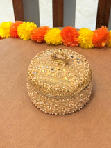 Exquisite Handworked Golden Thali & Potli – Jodidaarr Premium Collection
