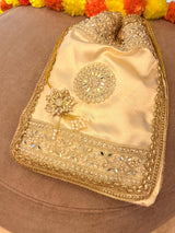 Exquisite Handworked Golden Thali & Potli – Jodidaarr Premium Collection