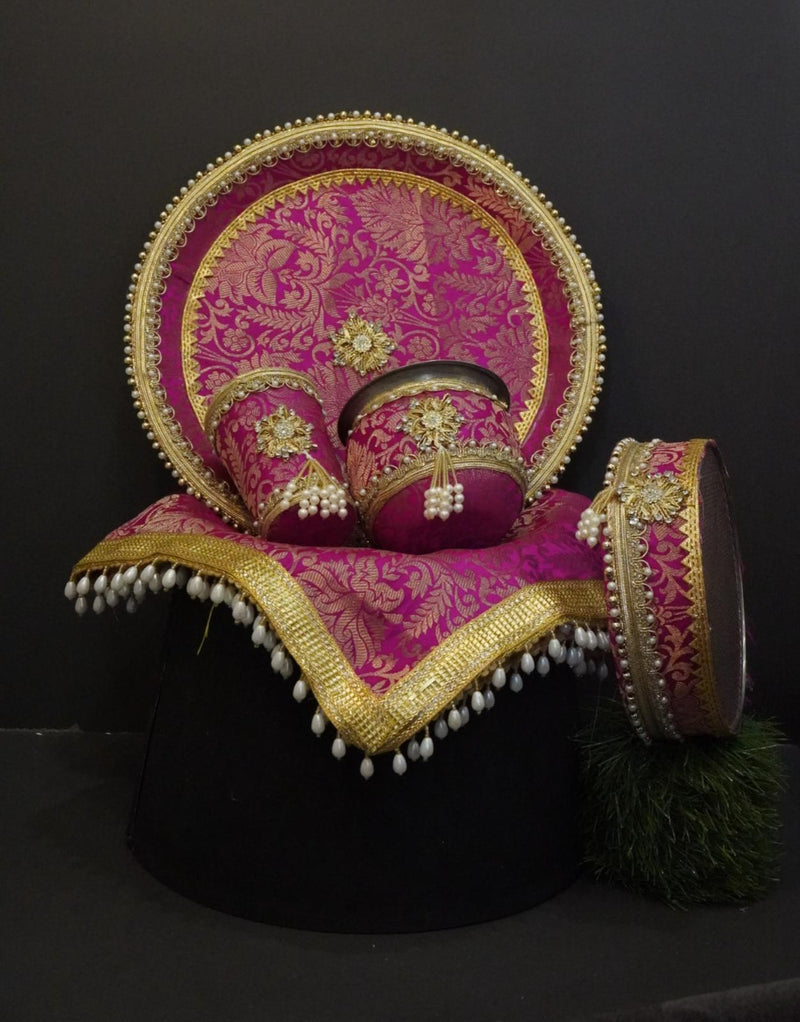 JODIDAARR ROYAL MAGENTA KARWA CHAUTH PUJA SET