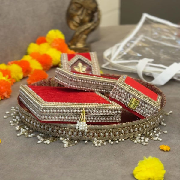 JODIDAARR ROYAL VERMILLION WEDDING SHAGUN THAL SET