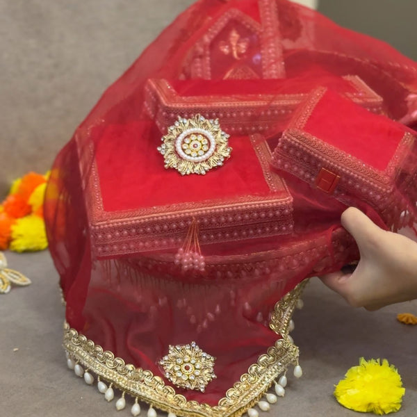 JODIDAARR ROYAL VERMILLION WEDDING SHAGUN THAL SET