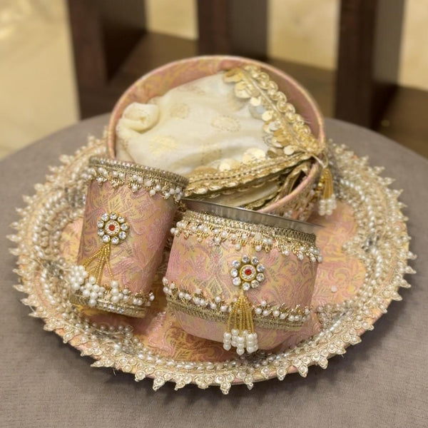 ✨ ROYAL ELEGANCE KARWA CHAUTH THALI SET – JODIDAARR SIGNATURE ✨