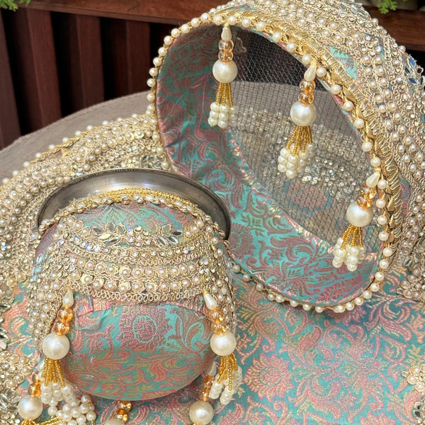 Jodidaarr Karwachouth Set – Premium Thali, Kalash & Accessories for a Royal Celebration
