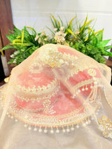 Divine Love Karwachouth Set – Jodidaarr Premium Thali Collection with Sweet Box