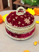 Jodidaarr Royal Maroon Laddu Box – A Regal Gifting Choice