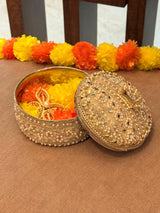 Exquisite Handworked Golden Thali & Potli – Jodidaarr Premium Collection
