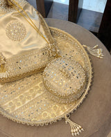Exquisite Handworked Golden Thali & Potli – Jodidaarr Premium Collection
